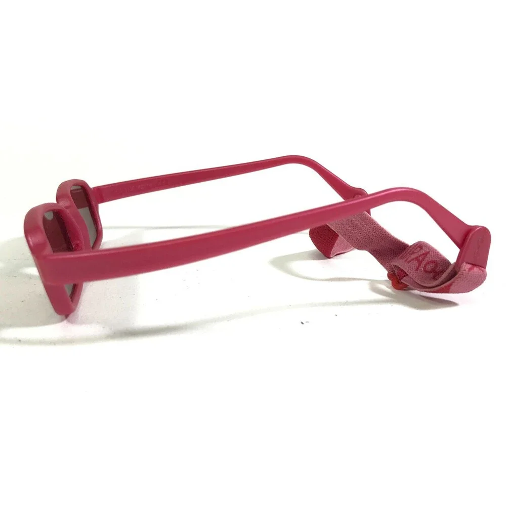 Miraflex Sunglasses NEW BABY 2 Pink Rectangular Frames with Red Lenses